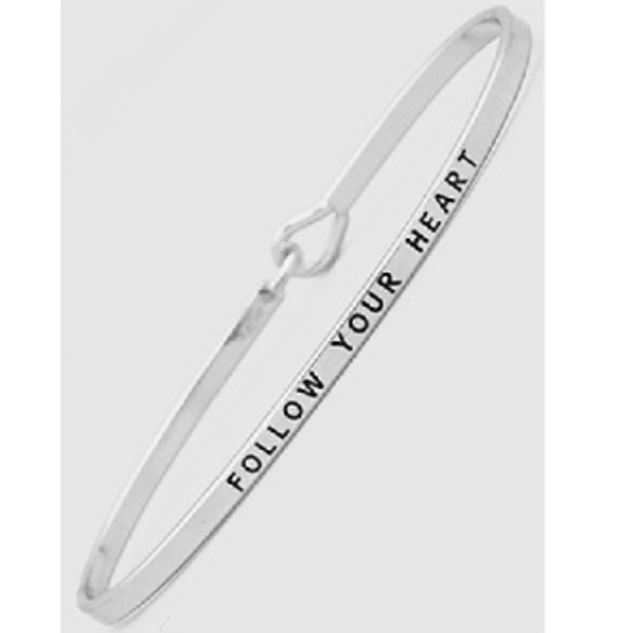 0 Jewelry - *3 FOR $25* FOLLOW YOUR HEART ENGRAVED BANGLE